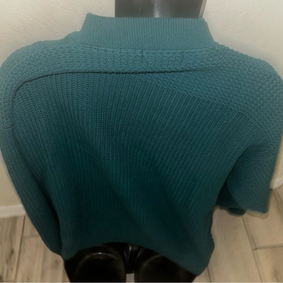 Men’s pre own as is Green Eddie Bauer button up sweater cardigan size M medium - Picture 4 of 6